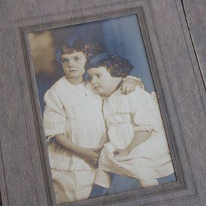 Vintage 1910s Photograph / Edwardian Children Black And White Sepia Portrait